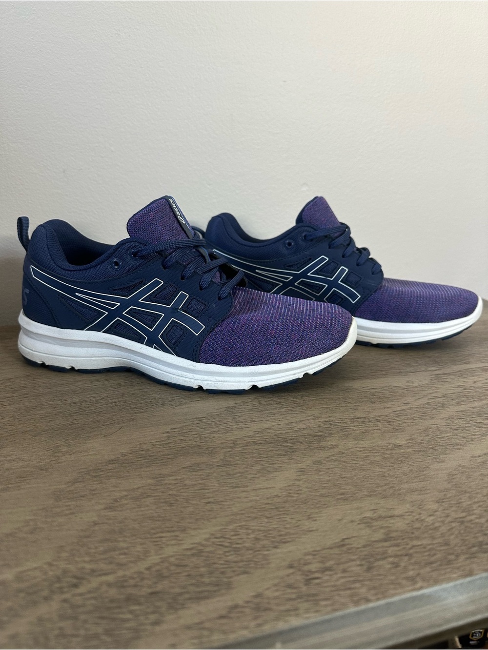 Asics Women's Navy and Purple Athletic Sneakers